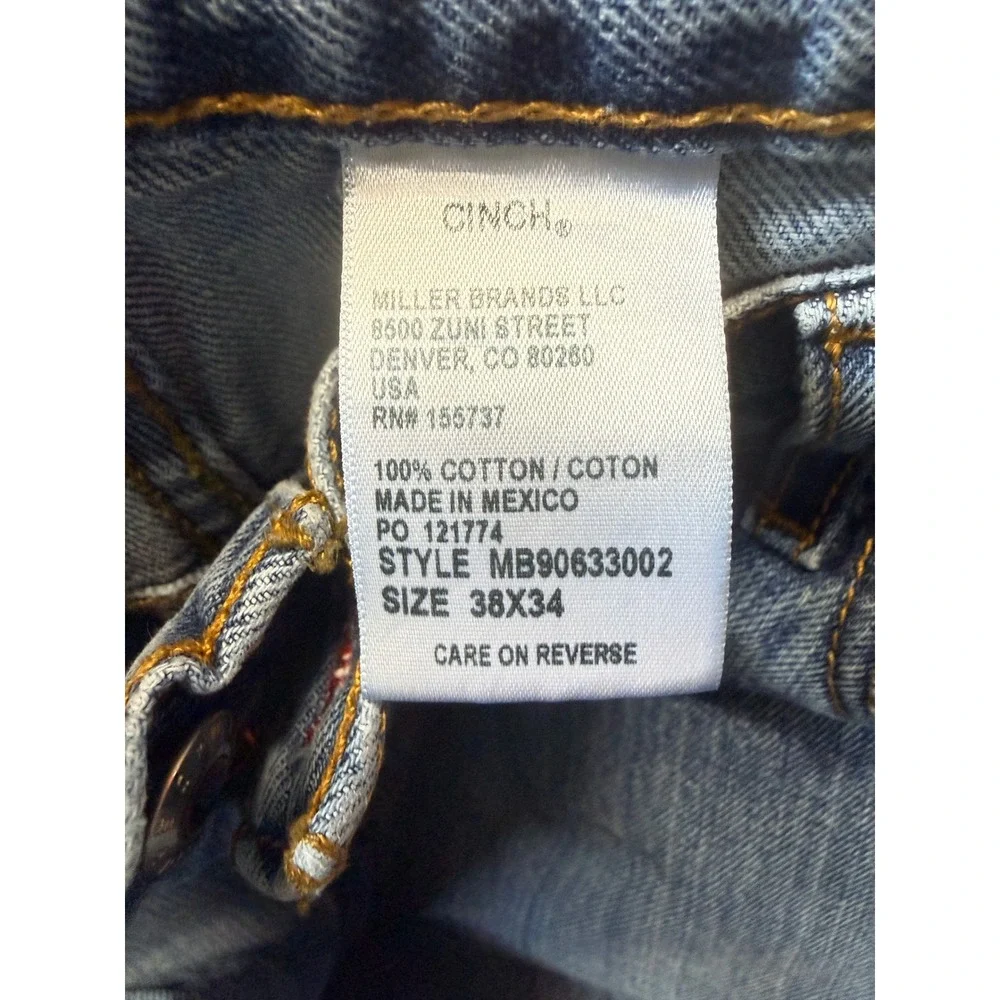 CINCH Black Label - Men's Jeans - Relaxed Straight Blue Denim MB90633002- 38x34